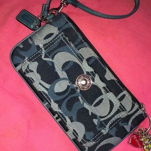blue coach wristlet